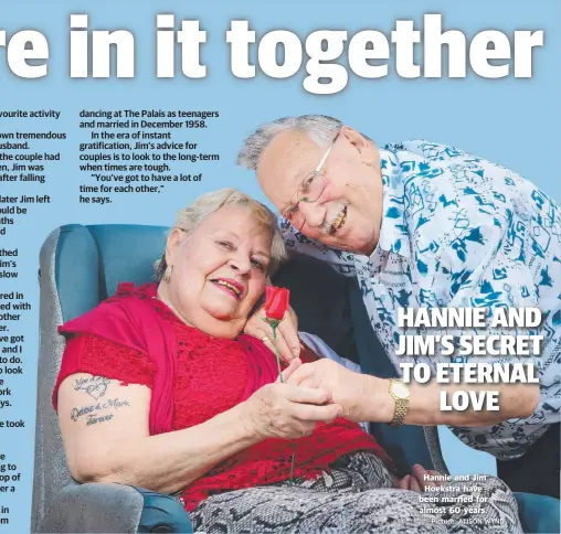  ?? Picture: ALISON WYND ?? Hannie and Jim Hoekstra have been married for almost 60 years.