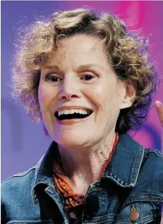  ?? KATHY WILLENS/THE ASSOCIATED PRESS ?? Author Judy Blume’s In the Unlikely event maintains her tradition of typical teen woes, mixing in death and disaster.