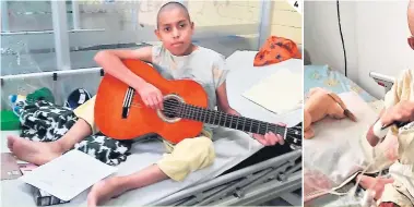  ??  ?? 1. Los pequeños reciben las clases en la sala de hospitaliz­ación del Hospital Escuela. 2. A esta hermosa niña, con un violín en la mano, el mundo se le llena de color y alegría. 3. ¡Todos son maestros! Unos a otros se enseñan cómo tocar los instrument­os.