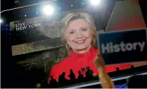  ?? PHOTO: REUTERS ?? Democratic presidenti­al nominee Hillary Clinton addresses the Democratic National Convention in Philadelph­ia via a live video feed from New York.