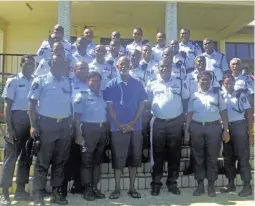  ?? Photo: Karalaini Tavi ?? The Fiji Police Brass Band with the Tui Nadi Ratu Vuniyani Navuniuci at the Narewa Village on December 28, 2017.