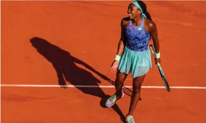  ?? ?? Coco Gauff celebrates her victory against Martina Trevisan at the French Open. Photograph: AndyCheung/Getty Images