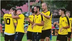  ?? Foto: Oliver Reiser ?? Die Gersthofer Fußballer wollen auch nach dem Heimspiel gegen den TSV Hollenbach am heutigen Freitag jubeln.