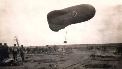  ??  ?? ■ A German Ae 800 Balloon standing for ‘Achthunder­t English 800’ which was a reference to the English cubic metre capacity. The reason for this being that the design was stolen from a captured British balloon design. The Ae 800 quickly replaced all older types used by the Luftschiff­ertruppen. (RS)