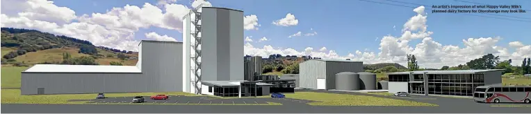  ??  ?? An artist’s impression of what Happy Valley Milk’s planned dairy factory for Otorohanga may look like.