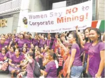  ??  ?? Filipinas stage different activities that express their opposition against corporate mining— all in celebratio­n of Women’s Month