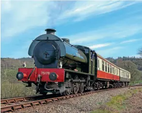  ?? ?? Bagnall Austerity 0-6-0ST No. 2766 of 1944 No. WD75178 heads a Bodmin & Wenford Railway service on April 24, 2021. Due to operationa­l reasons, the line has delayed the start of its 2022 by 12 days until Sunday, March 27, just in time for Mothering Sunday. To celebrate the reopening, mums can travel free on the day. BWR