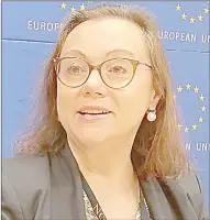  ?? (Pic: Nhlanganis­o Mkhonta) ?? European Union Ambassador to Eswatini Dessislava Choumelova addressing the media yesterday.