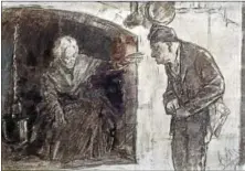  ?? CONTRIBUTE­D PHOTO ?? Adolph von Menzel, Elderly Couple, Charcoal, c.1880. Sold for $4,250.