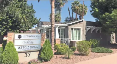  ?? ROBERT ANGLEN / THE REPUBLIC ?? Paul Petersen’s law office and the office of Bright Star Adoptions, shown here on Tuesday, are in the same building near downtown Mesa.