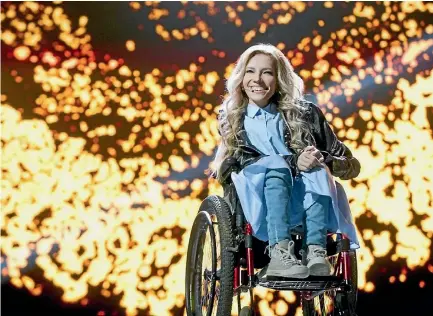 ??  ?? Russian singer Yulia Samoylova has been blocked from competing in the 2017 Eurovision Song Contest final.