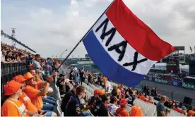  ?? Photograph: Simon Wohlfahrt/AFP/Getty Images ?? Max Verstappen’s fans in Zandvoort will be hoping that the Dutch driver will take the chequered flag on Sunday for a record equalling ninth victory in a row.