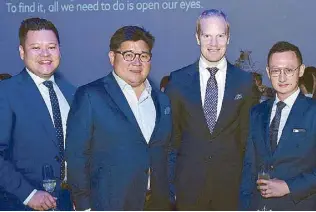  ??  ?? Montblanc South East Asia senior sales manager Nathanael Tan, SSI Group Inc president Anton Huang, Montblanc South East Asia president Matthieu Dupont and marketing manager Ben Goh