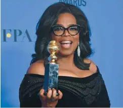  ?? FREDERIC J. BROWN AGENCE FRANCE-PRESSE ?? L’icône de la télévision Oprah Winfrey a fait l’objet de rumeurs de candidatur­e à la présidence, après son discours touchant de la soirée des Golden Globes, début janvier.