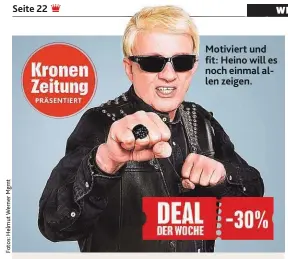  ??  ?? Motiviert und fit: Heino will es noch einmal allen zeigen.