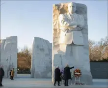  ?? Manuel Balce Ceneta/Associated Press ?? President Donald Trump and Vice President Mike Pence visit the Martin Luther King Jr. Memorial on Monday.