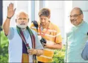  ?? SONU MEHTA/HT ?? PM Narendra Modi with BJP president Amit Shah before a meeting with party’s chief ministers in New Delhi on Monday.