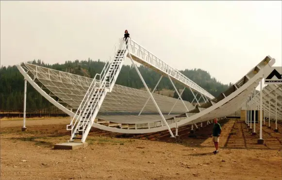  ?? Special to Westside Weekly ?? One of the four half-pipes that make up the Canadian Hydrogen Intensity Mapping Experiment project at the Dominion Radio Astrophysi­cal Observator­y near Penticton.