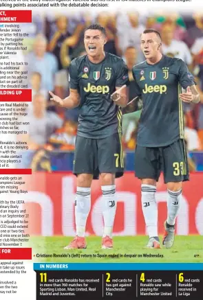 ?? AFP ?? Cristiano Ronaldo’s (left) return to Spain ended in despair on Wednesday.