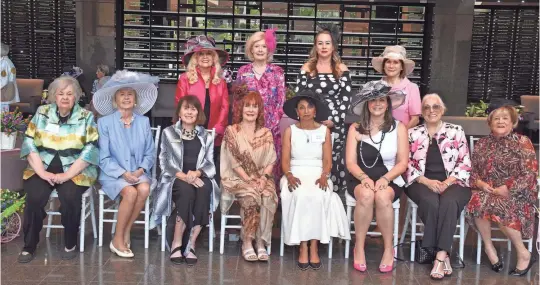  ?? ?? CJ Westrick-Bomar, Diane Dykema, Erica Espinola, Tina Rodgerson (back row), Phyllis Eisenberg, Linda Weakley, Fran Suydam, June Benson, Jaishri Mehta, Maurae Quigley, Sandy Woodson and Suzan Appel comprise the On Stage Luncheon Committee.