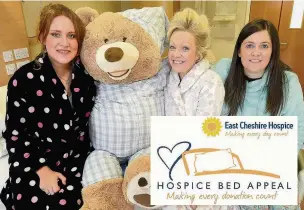  ??  ?? ●● Ready for the pyjama party are staff members Lisa Ball, Jessica Ruth and Leah Goodhind with Big Ted