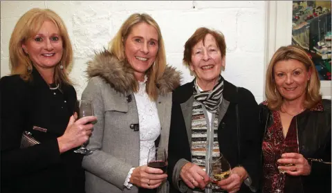  ??  ?? Ann Marie Pierce, Orla Funge, Dympna Funge and Ann Leahy at the opening of the exhibition of limited edition prints by Paul Funge at the Gaslamp Gallery.