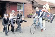  ??  ?? Pedal power Katie met some cycling fans