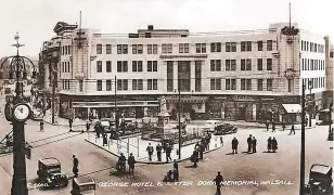  ??  ?? The George Hotel’s impressive frontage in the centre of Walsall