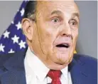  ?? JACQUELYN MARTIN/AP ?? Rudy Giuliani, lawyer for President Trump, speaks during a news conference at the Republican National Committee headquarte­rs Thursday in Washington.