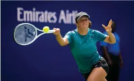  ?? ?? Iga Swiatek during practice for the US Open. Photograph: Robert Prange/Getty Images