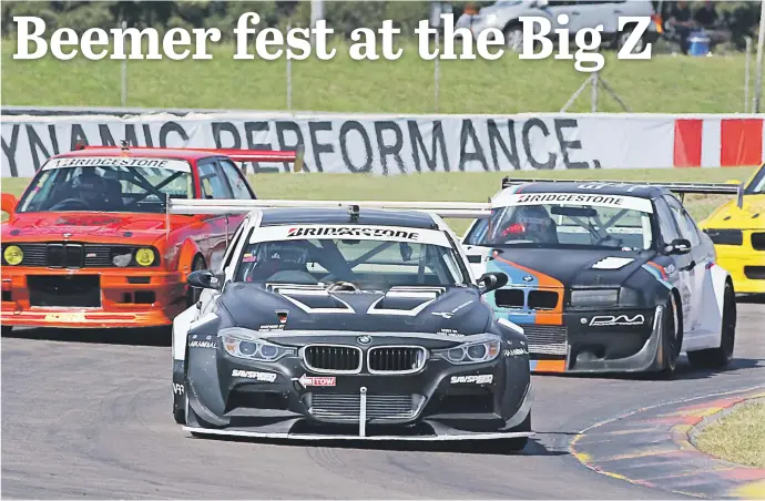  ?? Pictures: RacePics. ?? FAST FIGHTS. Topping Saturday’s activities at Zwartkops will be two races for the Bridgeston­e BMW Club racers.