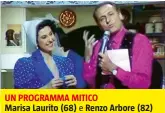  ??  ?? UN PROGRAMMA MITICO
Marisa Laurito (68) e Renzo Arbore (82) in ”Quelli della notte” (1985) su Raidue.