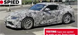  ??  ?? TESTING Supra was spotted by reader on test; Racing Concept (below) previewed it at Geneva