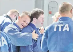  ??  ?? Italian athletes react in Florence during the first World Trisome Games, dedicated exclusivel­y to athletes with Down syndrome. — AFP photo