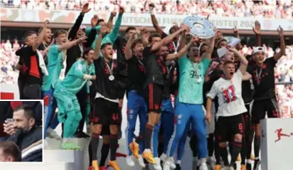  ?? FOTO EPA-EFE ?? Vreugde bij de Bayern-spelers na het behalen van de 33ste landstitel.