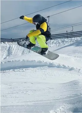  ?? Photo / Supplied ?? Hye-le Wihare-Hansen gets some air on the slopes.