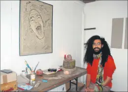  ??  ?? Aram Wahhoud pictured in his new studio awarded to him by Lismore Castle Arts.
