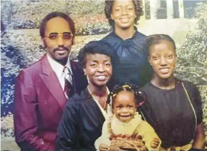  ?? CORA STRIGGLES JOHNSON/ COURTESY ?? ABOVE: Willie James Striggles, Fort Lauderdale’s first Black male nurse, and Shirley Striggles, with their three daughters.