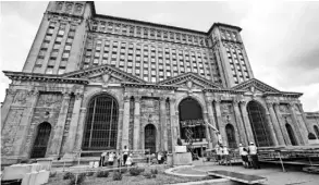  ?? RYAN GARZA/USA TODAY NETWORK ?? Bill Ford envisions the former Michigan Central Station, which opened in 1914 and closed in 1988, with coffee shops, restaurant­s and shopping on the first floor and office space for up to 5,000 on the floors above.