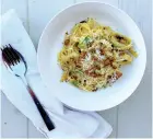  ??  ?? Lockdown Level 4 had many of us cooking up a storm in the kitchen and Christchur­ch’s Earl head-chef Sam Campbell and restaurate­ur Tom Newfield kept us inspired with their mouth-watering delights. Pictured here is their take on Breakfast Pasta.