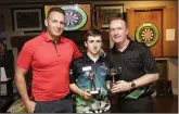  ??  ?? Alan Dignam and Mick McGowan with Division 1 singles winner Dean Finn.