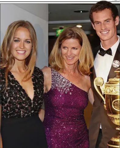  ??  ?? Dazzling: Leonore Sears, flanked by her daughter Kim and future son-in-law Andy Murray