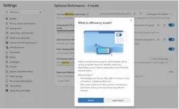  ?? ?? You can find Edge’s Efficiency Mode in its Settings menu.