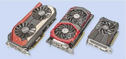  ??  ?? Welke grafische kaart gaat het worden? Afhankelij­k van de 3D-power die je nodig hebt kun je ons bouwvoorst­el voorzien van een GTX 1070, GTX 1060 of GTX 1050.