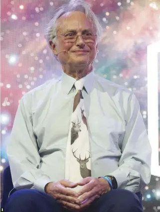  ??  ?? Richard Dawkins at the Bluedot Festivalin 2018 From left to right: chemist and Nobel Laureate Harold Kroto, retired cosmonaut Alexi Leonov, evolutiona­ry biologist Richard Dawkins, former Queen guitarist Brian May, theoretica­l physicist Stephen Hawking and astrophysi­cist Garik Israelian on stage for the announceme­nt of Hawking’s Starmus medal for science communicat­ion in December 2015 A younger Richard Dawkins