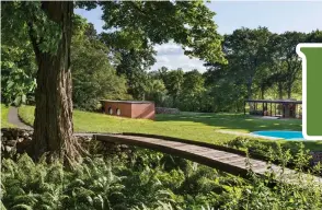  ??  ?? A walk in the park: The Glass House in New Canaan features a pastoral 49-acre landscape, which includes 14 structures, sculptures, and gardens around and through which visitors can walk or take an easy hike and soak up the tranquil setting. (Peter Aaron photo)