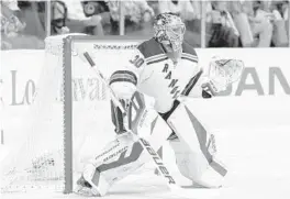  ?? MARK HUMPHREY/AP ?? New York Rangers goalie Henrik Lundqvist plays against the Nashville Predators on in Nashville, Tenn.