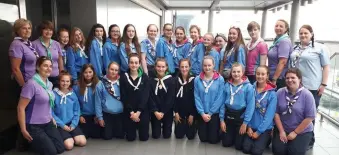  ??  ?? Irish Girl Guide Contingent prior to them leaving Ireland for Denmark. The picture includes Guides from Macroom.