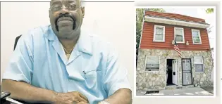  ??  ?? GRIMY: Larry Robertson of Veterans-In-Command rents rooms to vets in homes like this one (right) in Jamaica, Queens. Residents say the conditions there are a mess.