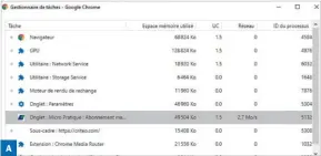  ??  ?? ▲ Le logiciel Google Chrome dispose de son propre gestionnai­re des tâches. A